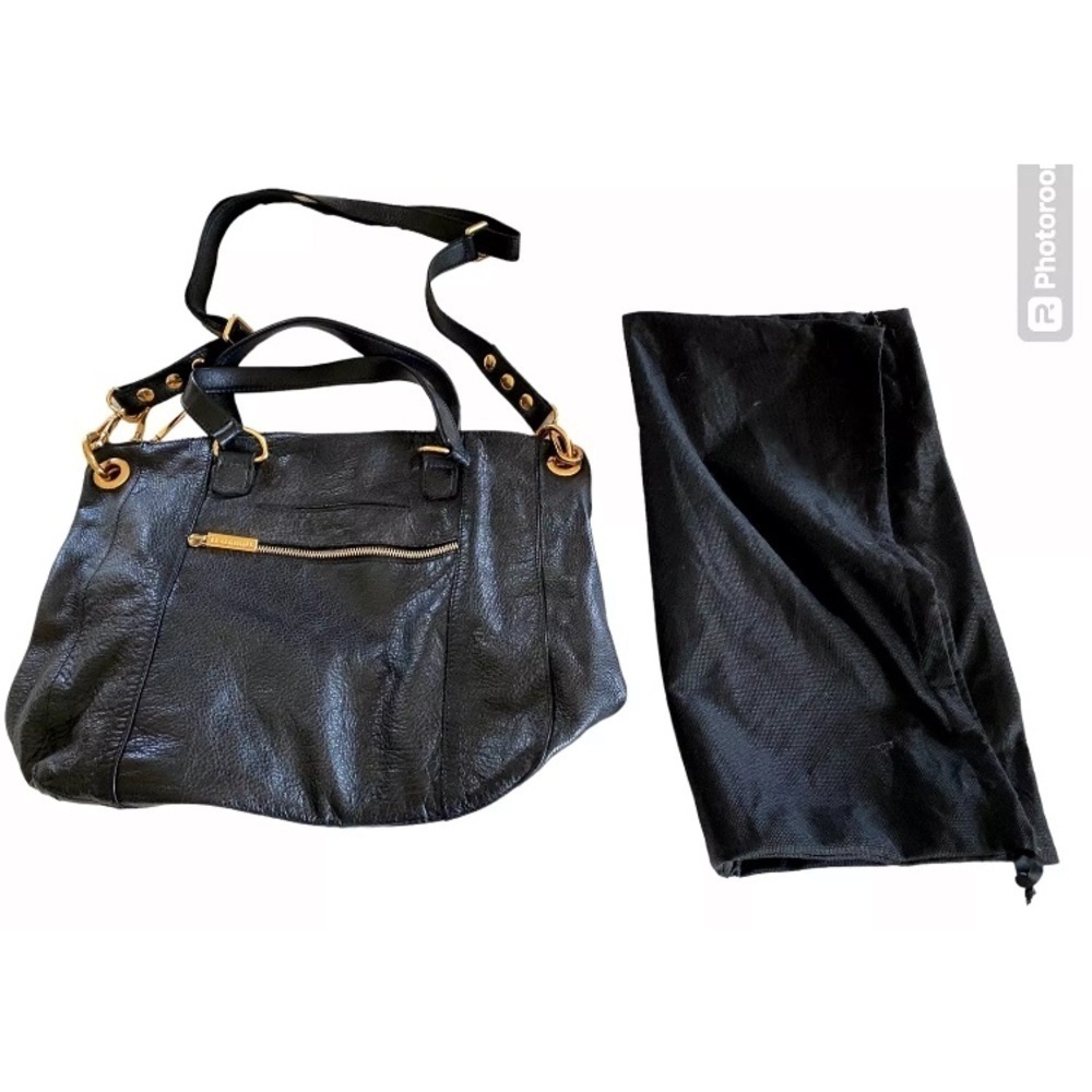 Hammitt Los Angeles Daniel Large Black Bag Purse w Gold Hardware Shoulder Strap